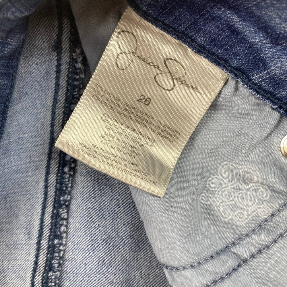 Jessica Simpson Forever Jeans Low Rise Skinny Denim Blue Womens sz 26 Light Wash - Picture 9 of 10